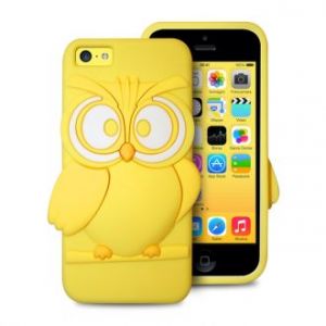 PURO Happy Cartoon Sowa - Etui iPhone SE / iPhone 5s / iPhone 5c / iPhone 5 (żółty)