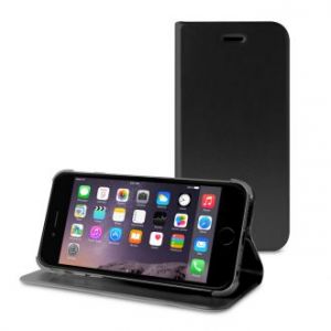 PURO Booklet Wallet Case - Etui iPhone 6s / iPhone 6 z kieszenią na kartę + stand up (czarny)
