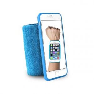 PURO Running Band - Frotka do biegania z etui iPhone 6s / iPhone 6 z key pocket (niebieski)