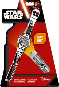 Zegarek na rękę i latarka Star Wars