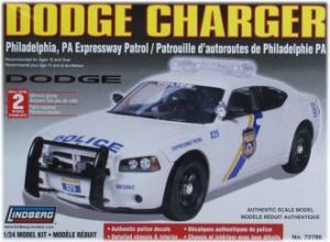 Model Plastikowy Do Sklejania Lindberg (USA) - Radiowóz  Dodge Charger (wersja stanowa Philadelphia)
