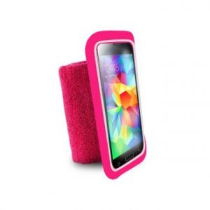 PURO Running Band - Uniwersalna frotka do biegania do smartfonów max 5.1\\" + key pocket (różow
