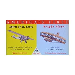 Model plastikowy - Samoloty America's First - Spirit of St Louis / Wright Flyer - Glencoe Model