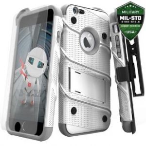 Zizo Bolt Cover - Pancerne etui iPhone 6s / iPhone 6 + szkło 9H na ekran (biały/szary)