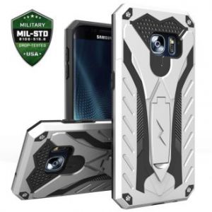 Zizo Static Cover - Pancerne etui Samsung Galaxy S7 edge (srebrny/czarny)