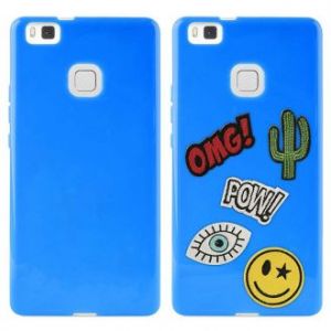 PURO Patch Mania - Etui Huawei P9 Lite w zestawie 5 naklejek (niebieski)