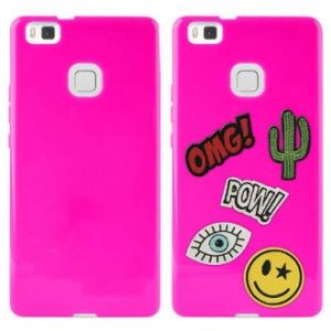 PURO Patch Mania - Etui Huawei P9 Lite w zestawie 5 naklejek (różowy)