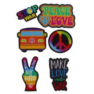 PURO Patch Mania - Zestaw 6 naklejek do etui (Peace & Love)