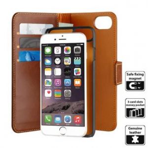 PURO Duetto Wallet Detachable - Skórzane etui 2w1 iPhone 7 / iPhone 6s / iPhone 6 (brązowy)
