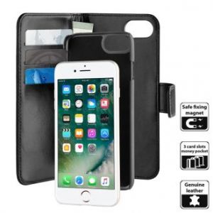 PURO Duetto Wallet Detachable - Skórzane etui 2w1 iPhone 7 / iPhone 6s / iPhone 6 (czarny)