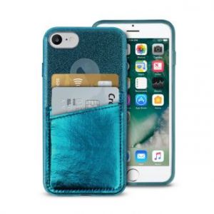 PURO Shine Pocket - Etui iPhone 8 / iPhone 7 / iPhone 6s / iPhone 6 z doklejaną kieszenią na karty (