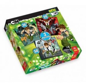 Puzzle Trefl Ben 10 3w1 20, 36 I 50 Elementów