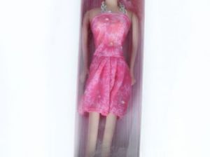 Lalka W Sukience-Różowe Włosy 29cm