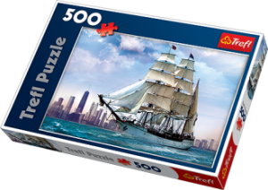 Puzzle \\"Żaglowiec na tle Chicago\\" 500 Elementów Trelf