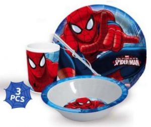 Zestaw Spiderman śniadaniowy obiadowy Melamina
