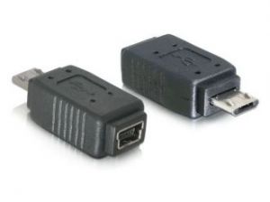 ADAPTER USB MINI(F)->USB MICRO(M) (NIKLOWANE STYKI) DELOCK