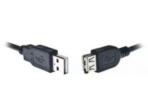 PRZEDŁUŻACZ USB AM-AF 2.0 1.8M NIKLOWANE WTYKI. CZARNY GEMBIRD