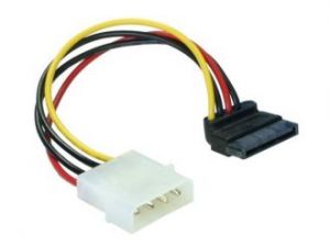 KABEL SATA ZASILAJĄCY MOLEX(M)->SATA(F) KĄTOWY 15CM DELOCK