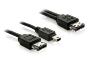 KABEL POWER OVER ESATA->POWER OVER ESATA +MINI USB 5 PIN 1M DELOCK