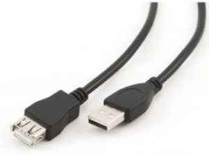 PRZEDŁUŻACZ USB AM-AF 2.0 4.5M NIKLOWANE WTYKI. CZARNY GEMBIRD