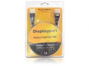 KABEL DISPLAYPORT M/M 5M V1.2 (20 PIN) 4K PREMIUM CZARNY DELOCK