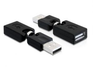 ADAPTER USB AM->USB AF KĄTOWY 360”/180” DELOCK