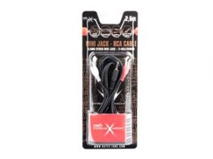 KABEL MINIJACK-2XRCA (CHINCH) M/M 2.5M STEREO NATEC EXTREME MEDIA (BLISTER)