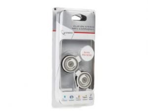 SŁUCHAWKI GEMBIRD MP3 Z KLIPEM ZA UCHO 3.5MM JACK WHITE NA KABLU 180CM