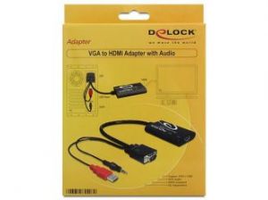 ADAPTER VGA+AUDIO 3.5MM JACK+POWER USB->HDMI DELOCK