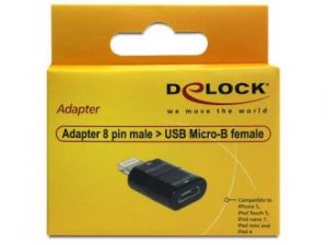 ADAPTER IPHONE 5 IPOD TOUCH IPAD MINI 8PIN->MICRO USB(F) DELOCK
