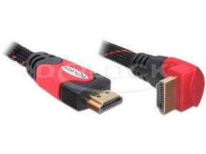 KABEL HDMI-HDMI PREMIUM KĄTOWY LEWY RED DÓŁ 3M DELOCK