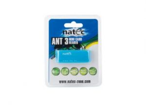 CZYTNIK NATEC MINI ANT 3 SDHC MMC M2 MICRO SD USB 2.0 BLUE (USZKODZONE OPAKOWANIE)
