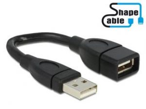 PRZEDŁUŻACZ USB AM-AF 2.0 15CM PROFILOWANY DELOCK