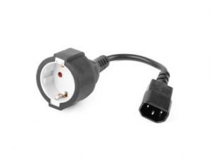 KABEL ZASILAJĄCY IEC 320 C14->SCHUKO(F) DO UPS 15CM GEMBIRD