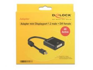 ADAPTER DISPLAYPORT 1.2 MINI->DVI4K (F)(24+5) NA KABLU 20CM DELOCK