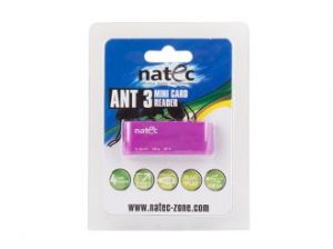 CZYTNIK NATEC MINI ANT 3 SDHC MMC M2 MICRO SD USB 2.0 PURPLE