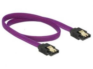 KABEL SATA DATA III (6GB/S) 50CM Z ZATRZASKAMI METALOWYMI PREMIUM DELOCK