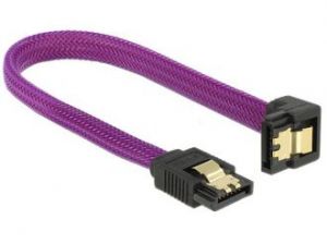 KABEL SATA DATA III (6GB/S) 20CM Z ZATRZASKAMI METALOWYMI KĄTOWE DÓŁ/PROSTO PREMIUM DELOCK
