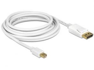 KABEL DISPLAYPORT MINI M->DISPLAYPORT M 1M V1.2 4K BIAŁY DELOCK