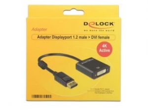 ADAPTER DISPLAYPORT 1.2->DVI(F)(24+5)4K AKTYWNY BLACK DELOCK