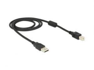 KABEL USB AM-BM 2.0 + FERRYT 1M BLACK DELOCK