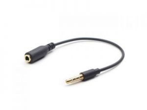 KABEL STEREO MINIJACK->MINIJACK M/F ZAMIENIONE PINY FOR APPLE,SAMSUNG, NOKIA 17.5CM GMEBIRD