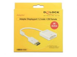 ADAPTER DISPLAYPORT 1.2->DVI4K (F)(24+5) NA KABLU 20CM WHITE DELOCK