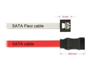 KABEL SATA DATA III (6GB/S) 70CM FLEXI WHITE DELOCK