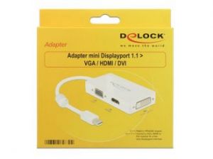 ADAPTER DISPLAYPORT MINI->HDMI/VGA/DVI 16CM WHITE DELOCK
