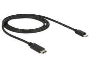 KABEL USB TYPE-C(M)-MICRO BM 1M 2.0 BLACK DELOCK
