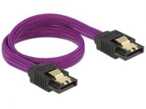 KABEL SATA DATA III (6GB/S) 30CM Z ZATRZASKAMI METALOWYMI PREMIUM DELOCK