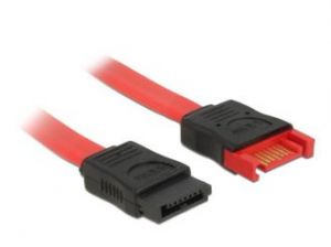 PRZEDŁUŻACZ SATA DATA III (M/F) (6 GB/S) CZERWONY 100CM DELOCK