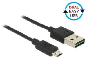 KABEL MICRO USB AM-BM 2.0 50CM DUAL EASY-USB BLACK DELOCK