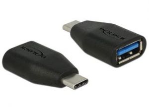 ADAPTER USB TYPE-C(M)-AF 3.1 GEN 2 BLACK DELOCK